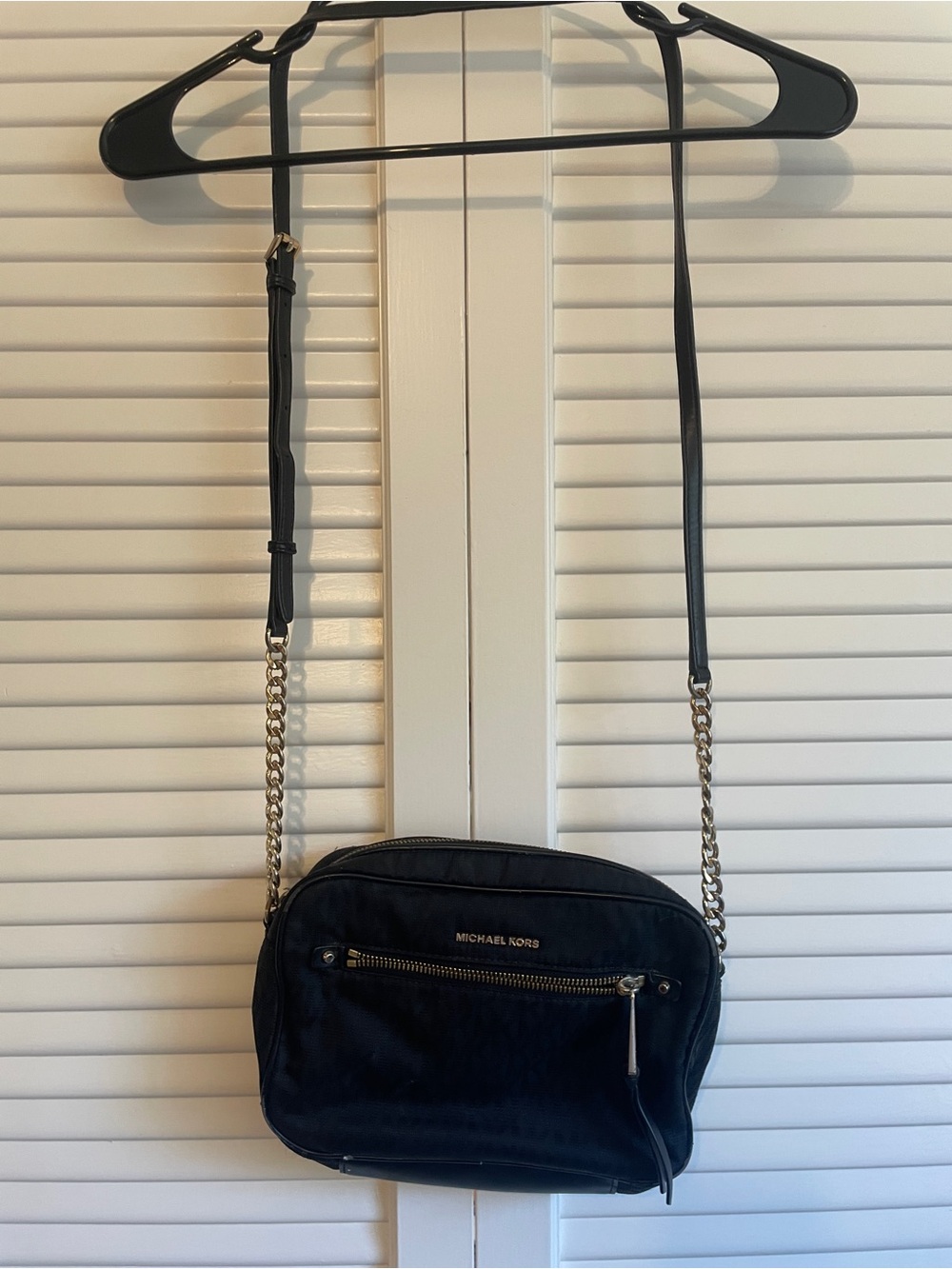 Michael Kors Black Crossbody Bag with Gold Chain Strap